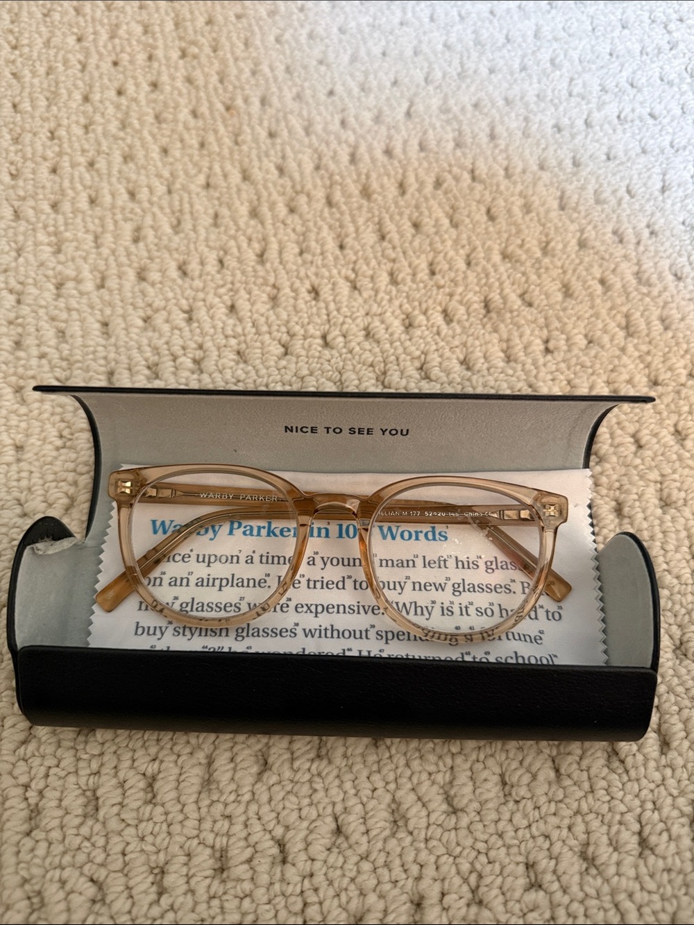 Warby Parker Women’s Clear Beige Round Glasses